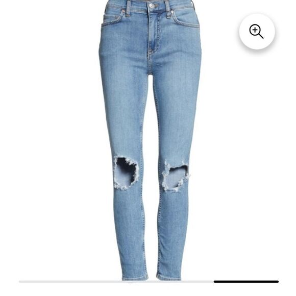 Free People Womens Busted Knee Skinny Fit Jeans - Picture 1 of 12